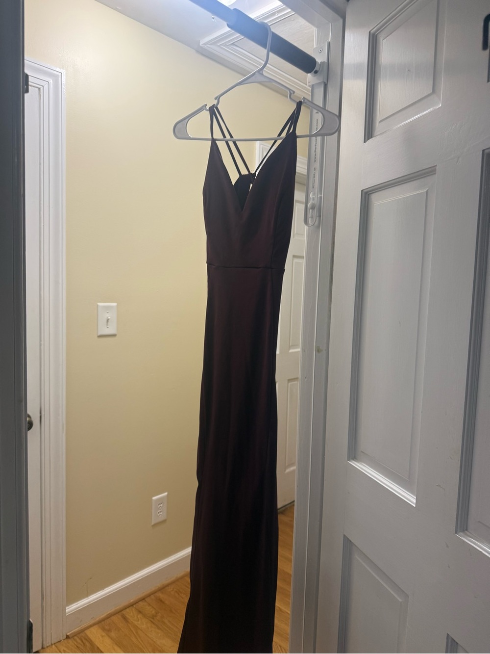 Windsor Burgundy Satin Maxi Dress - Picture 4 of 4